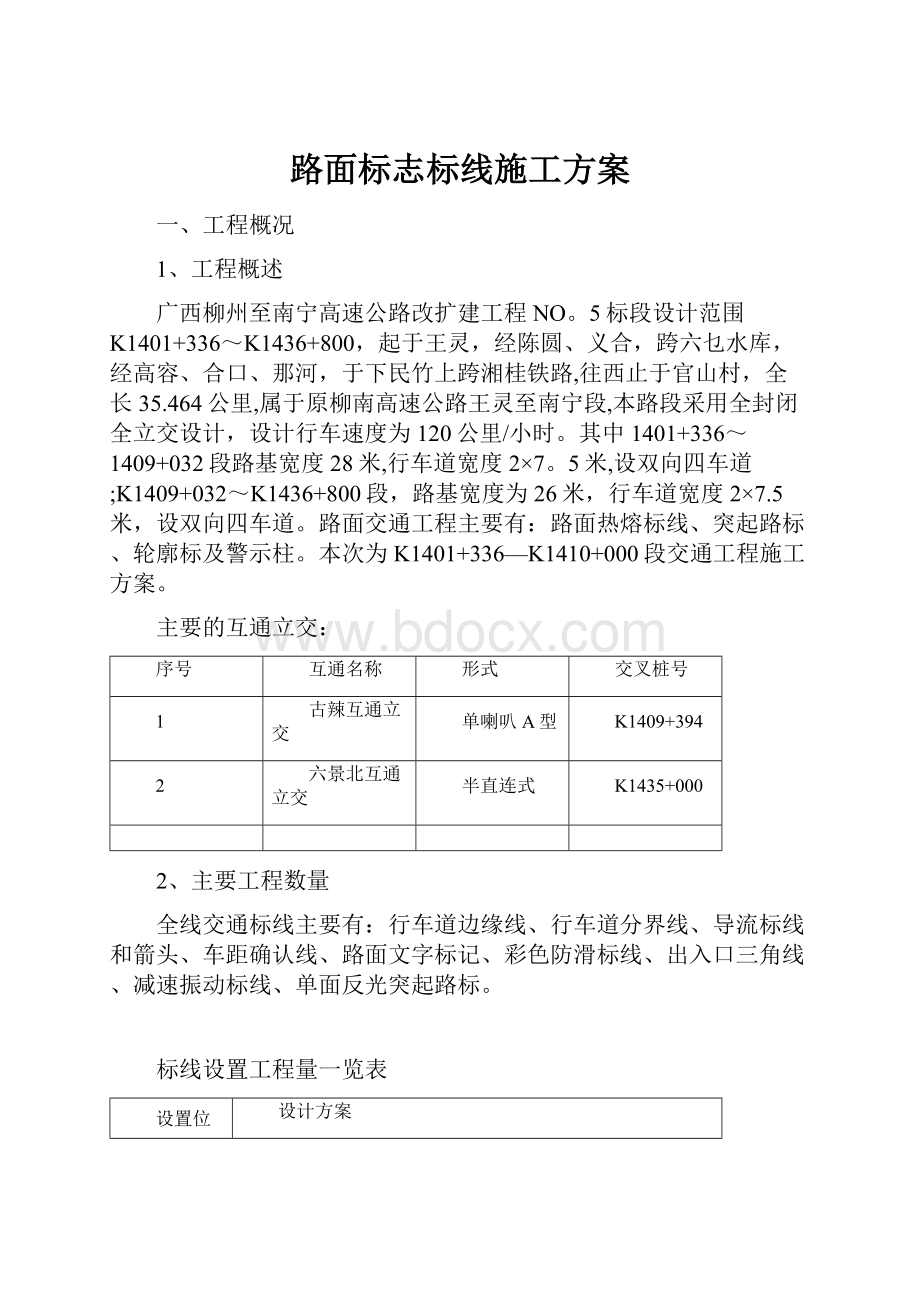 路面标志标线施工方案.docx_第1页