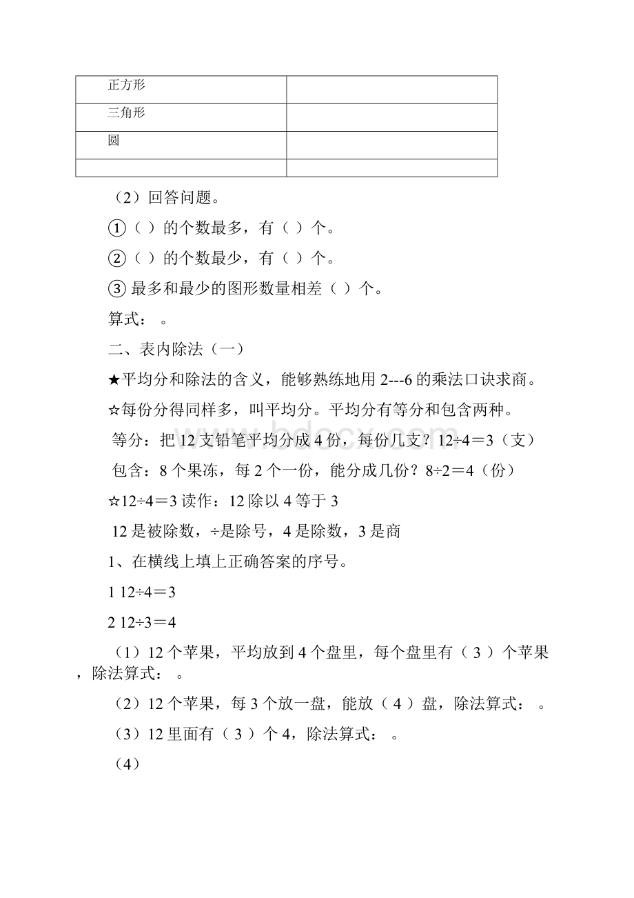 二年级下册数学复习提纲人教版最新编辑.docx_第2页