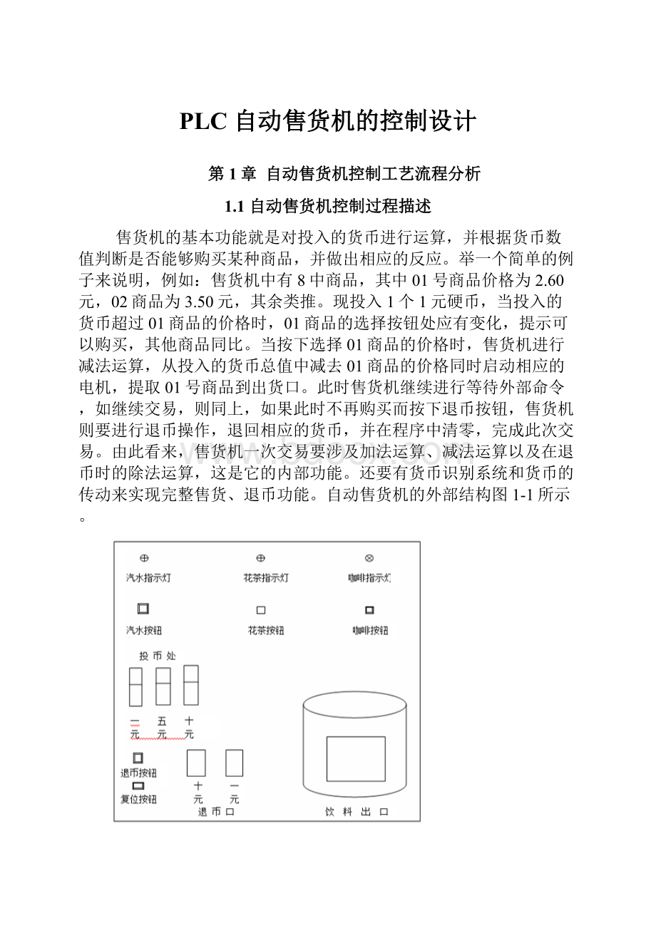 PLC自动售货机的控制设计.docx