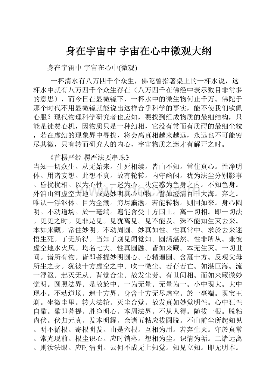 身在宇宙中 宇宙在心中微观大纲.docx_第1页