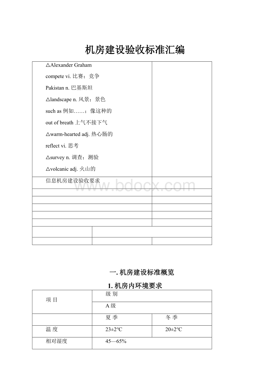 机房建设验收标准汇编.docx