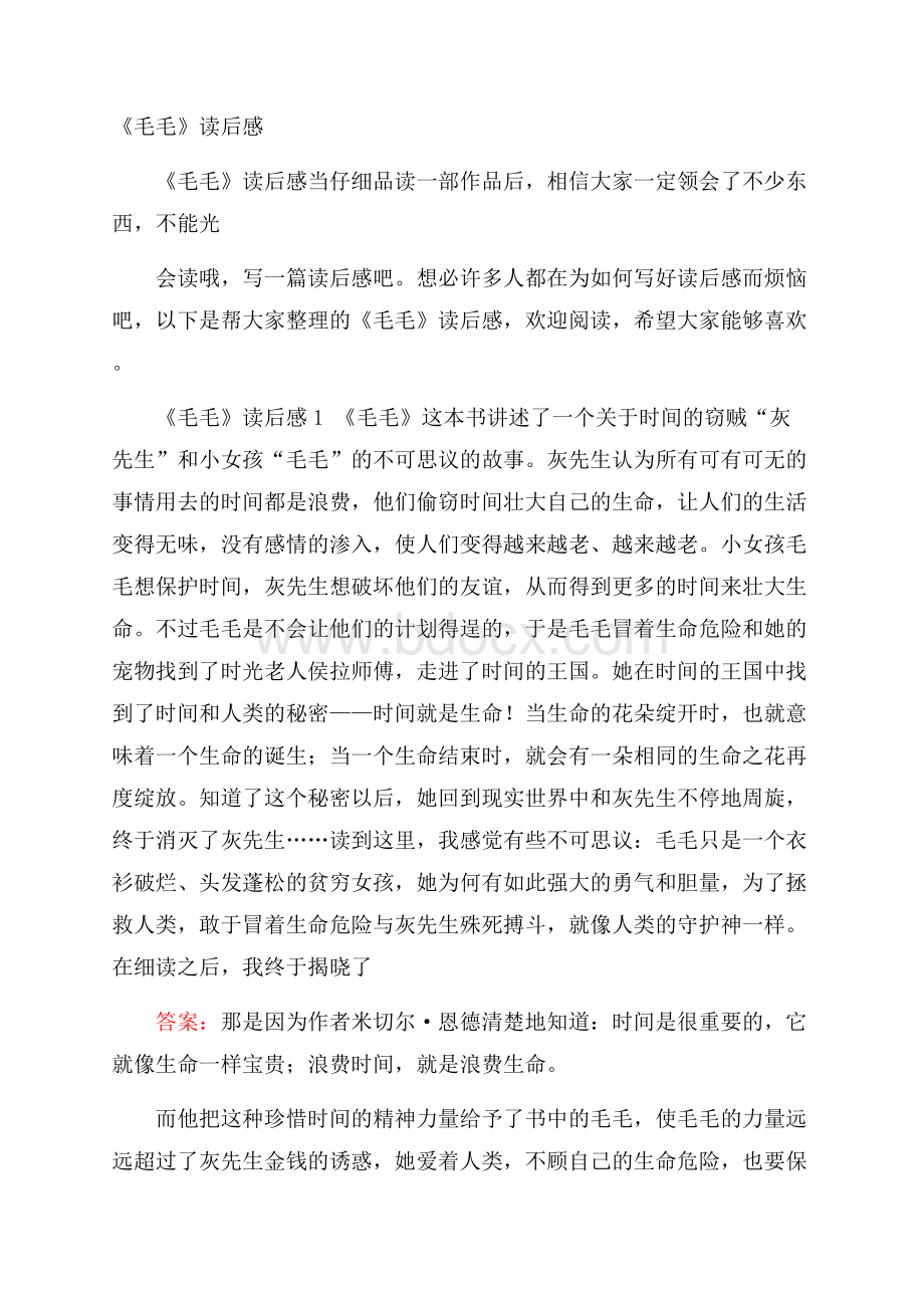 《毛毛》读后感.docx