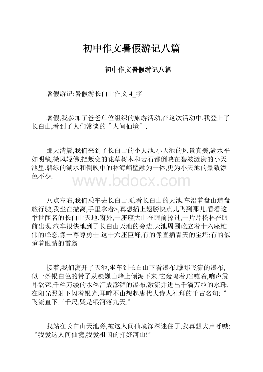 初中作文暑假游记八篇.docx