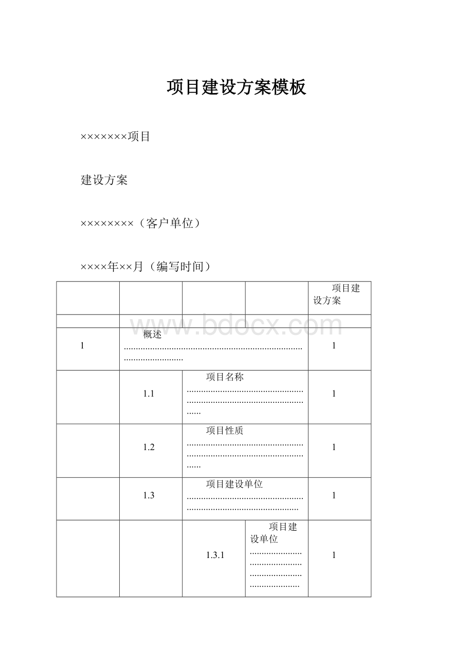 项目建设方案模板.docx_第1页