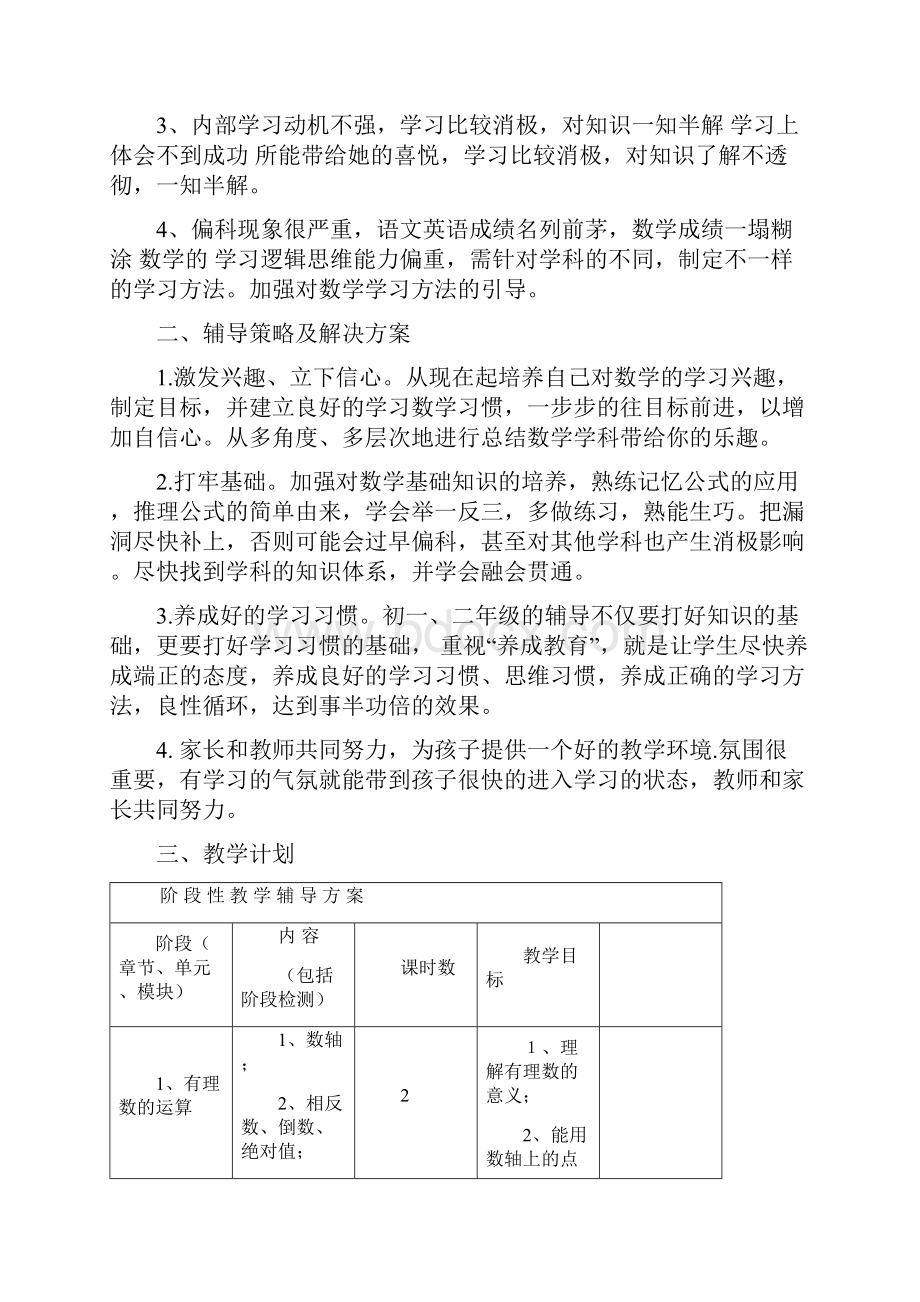 一对一初中数学学习常见问题及辅导教学计划.docx_第2页