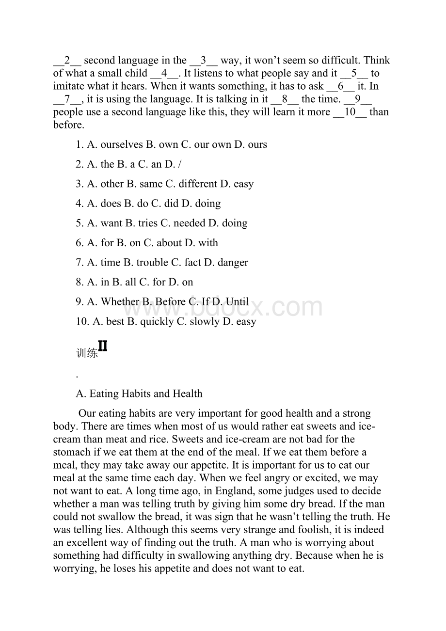 人教版七下英语阅读与完型附答案.docx_第3页