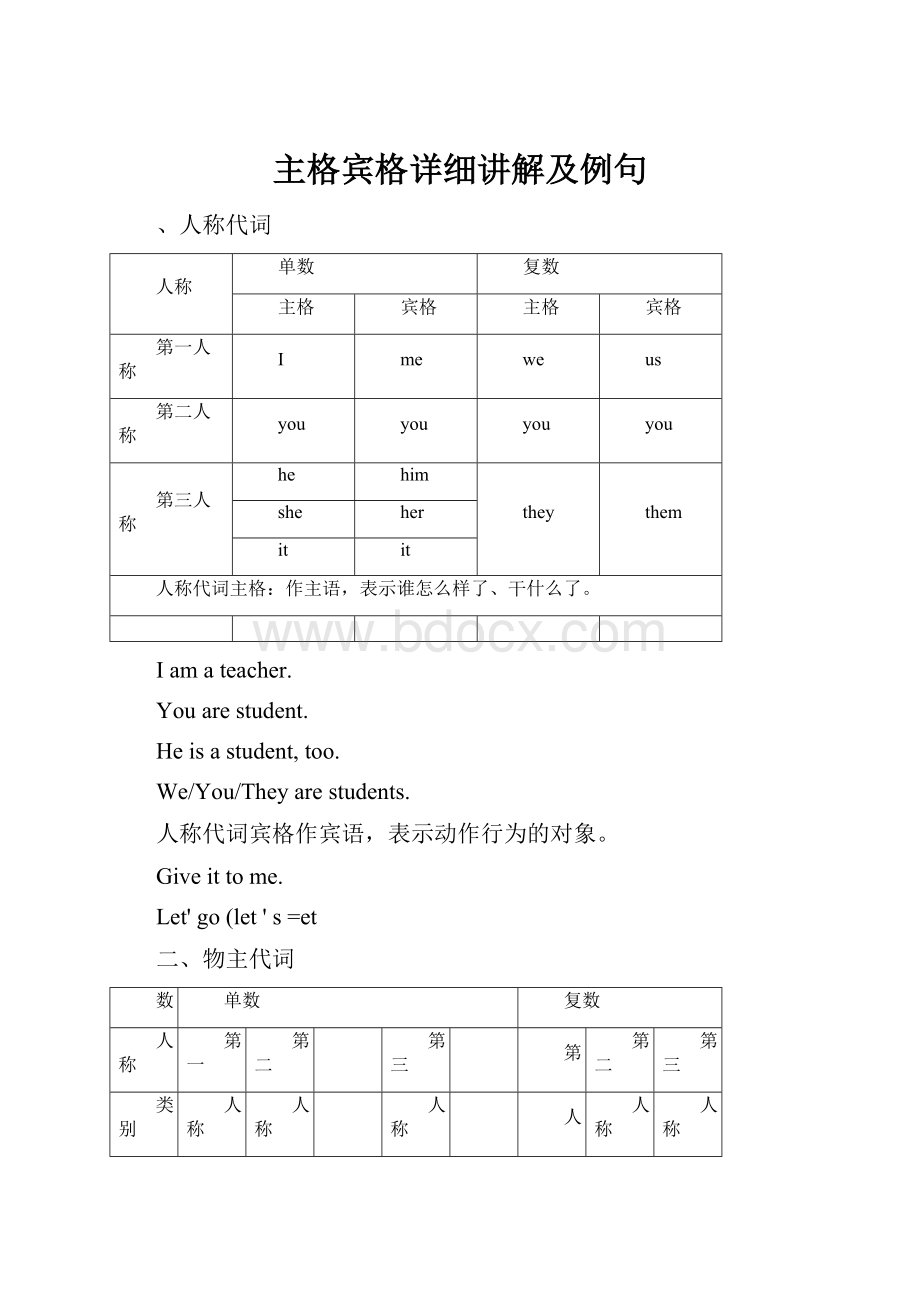 主格宾格详细讲解及例句.docx_第1页