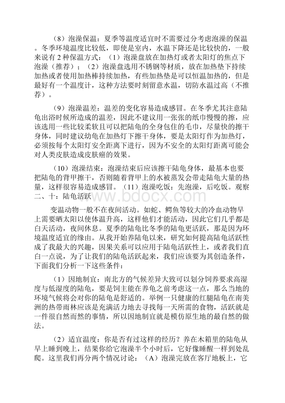 关于陆龟泡澡活跃龟箱布置和日常事项的观察总结.docx_第2页