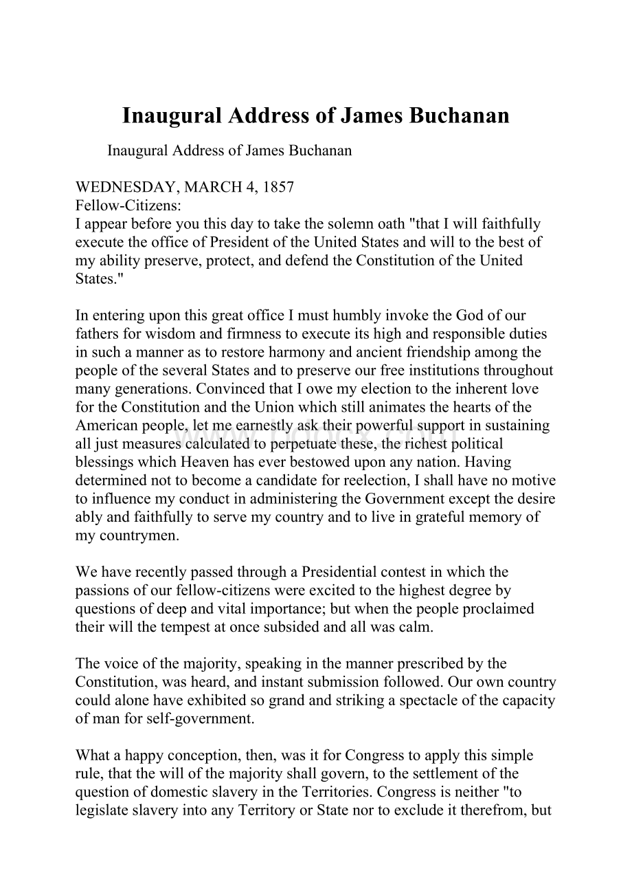 Inaugural Address of James Buchanan.docx_第1页