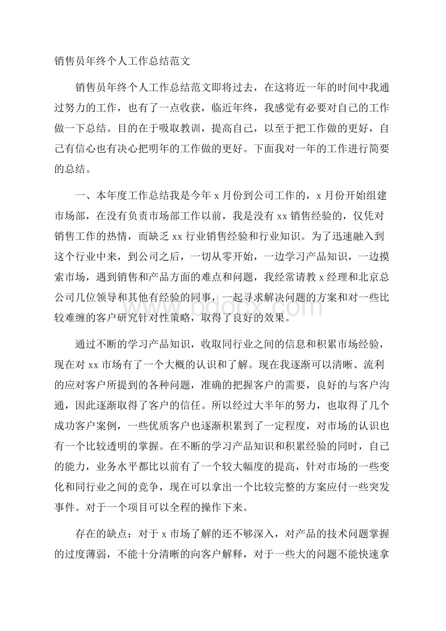 销售员年终个人工作总结范文.docx