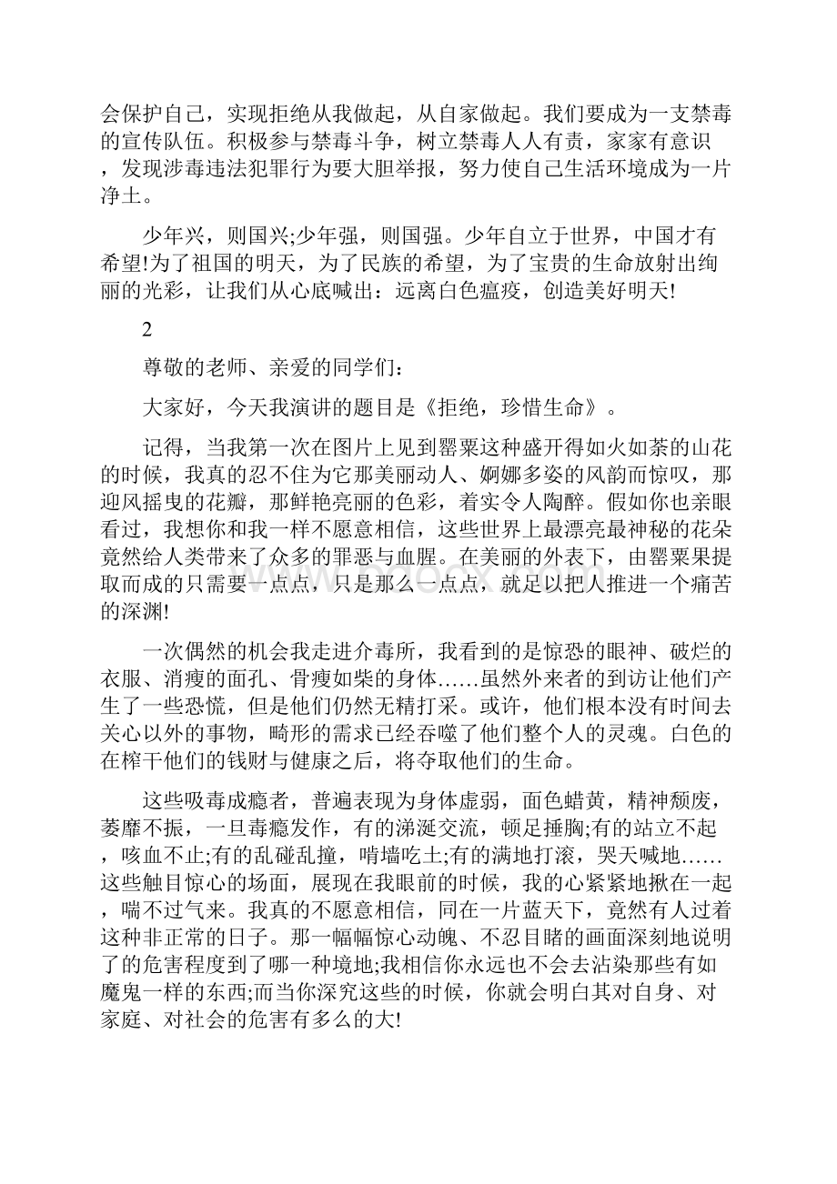 禁毒励志的优秀发言稿.docx_第2页