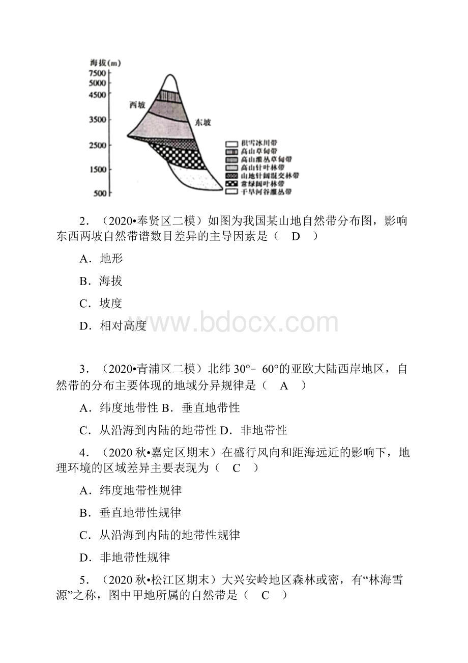 届上海地理等级考专题复习地域分异规律 考点整理+真题训练.docx_第2页