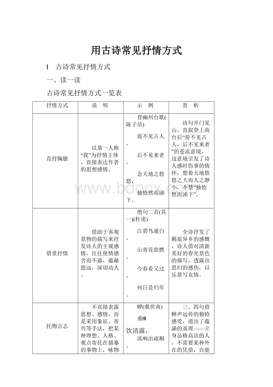 用古诗常见抒情方式.docx_第1页