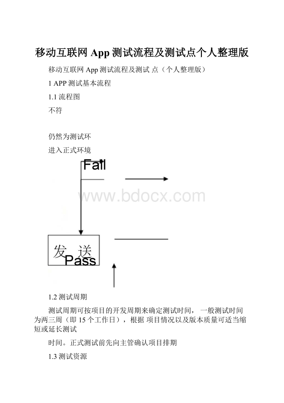 移动互联网App测试流程及测试点个人整理版.docx