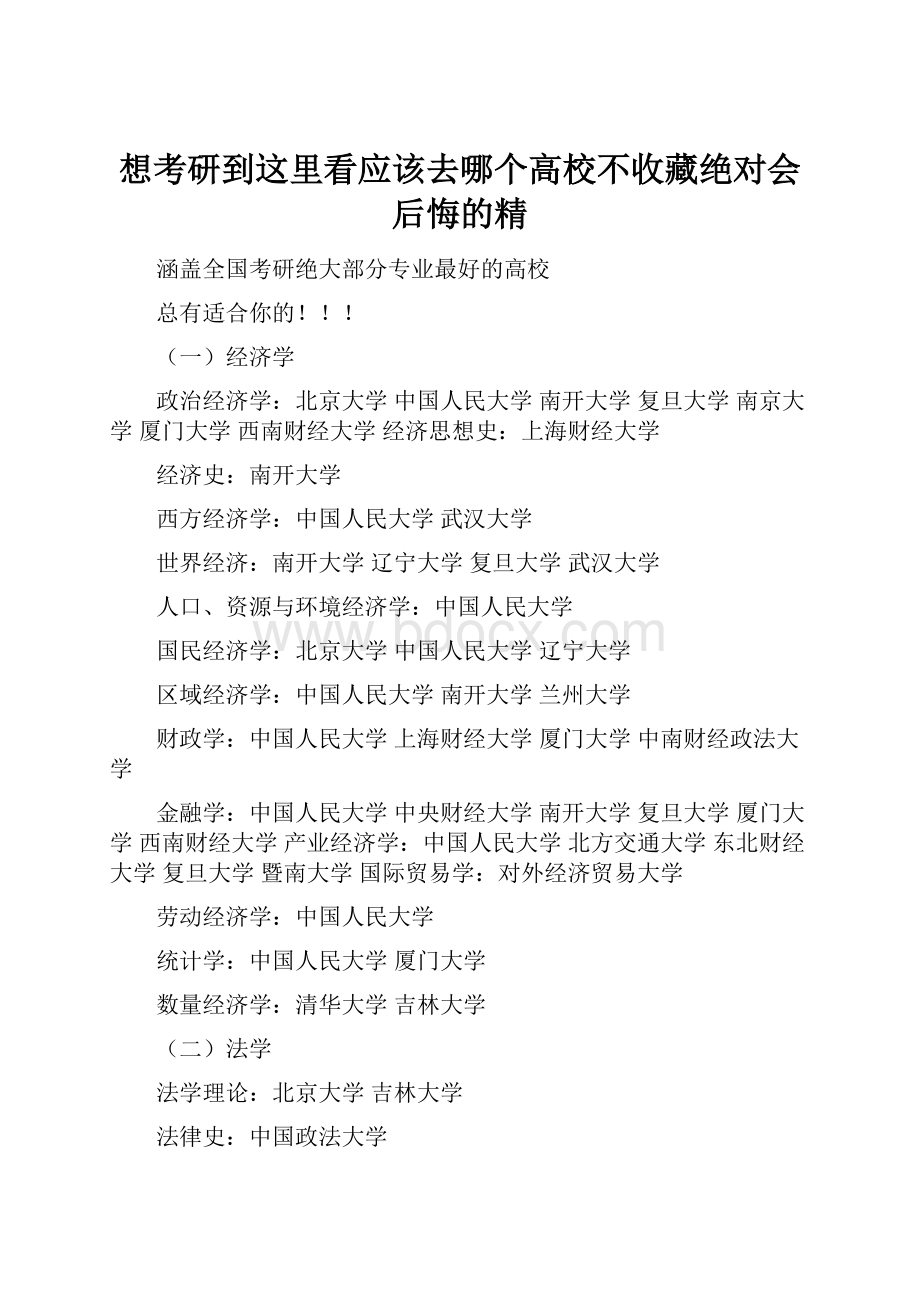 想考研到这里看应该去哪个高校不收藏绝对会后悔的精.docx_第1页