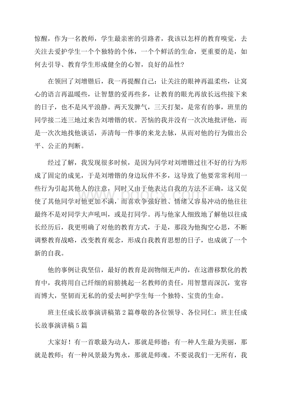 班主任成长故事演讲稿4篇.docx_第2页