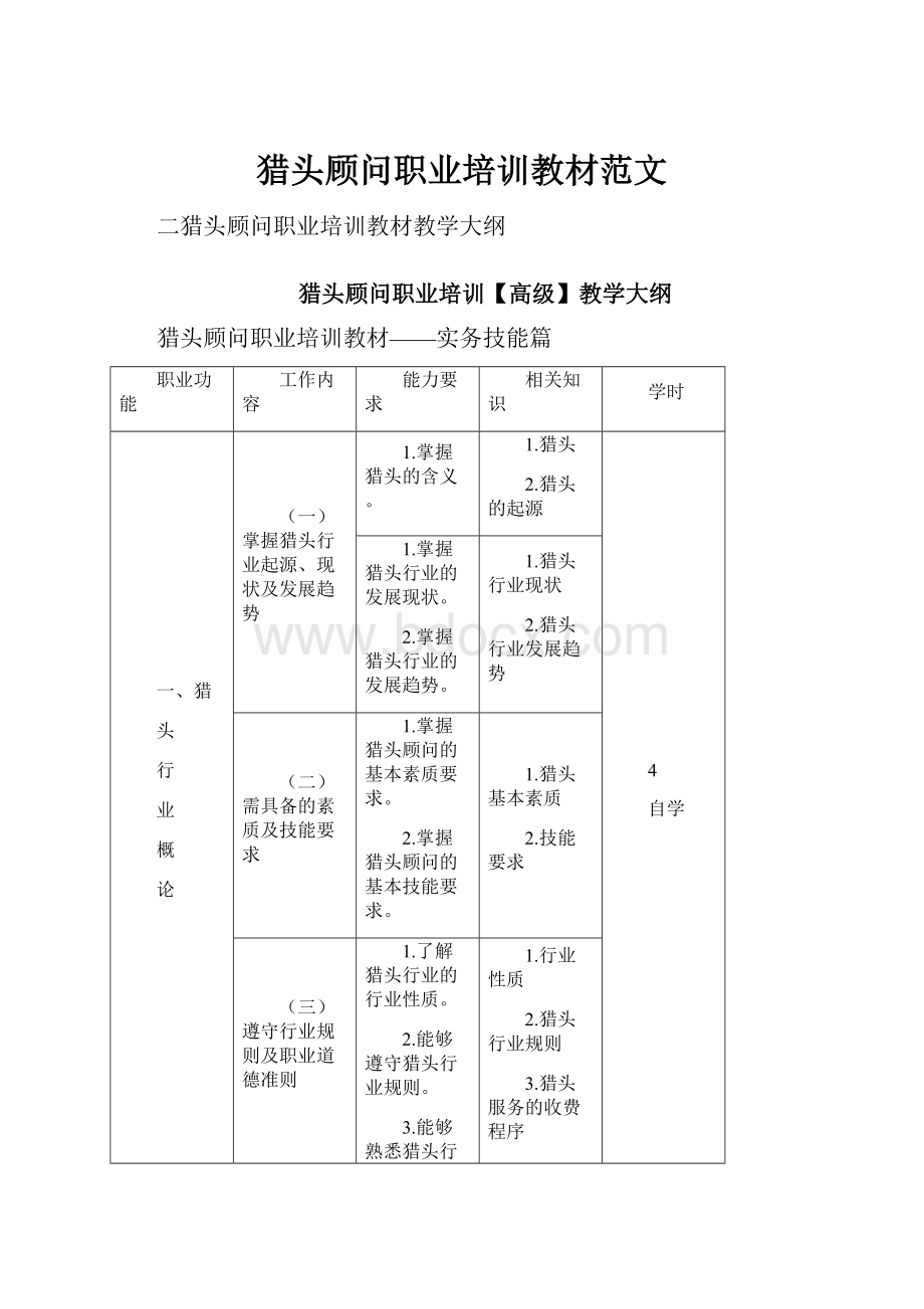 猎头顾问职业培训教材范文.docx