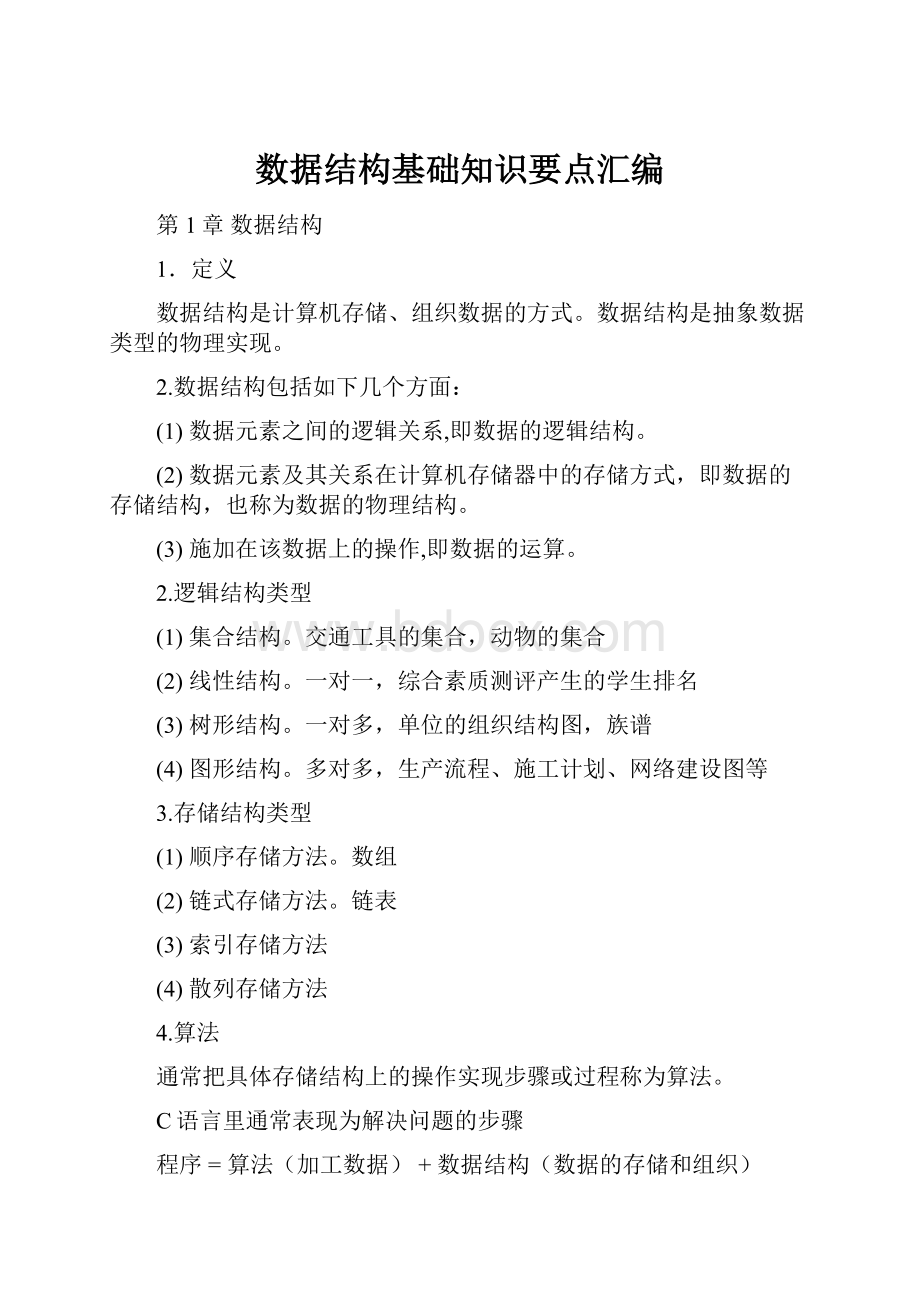 数据结构基础知识要点汇编.docx_第1页