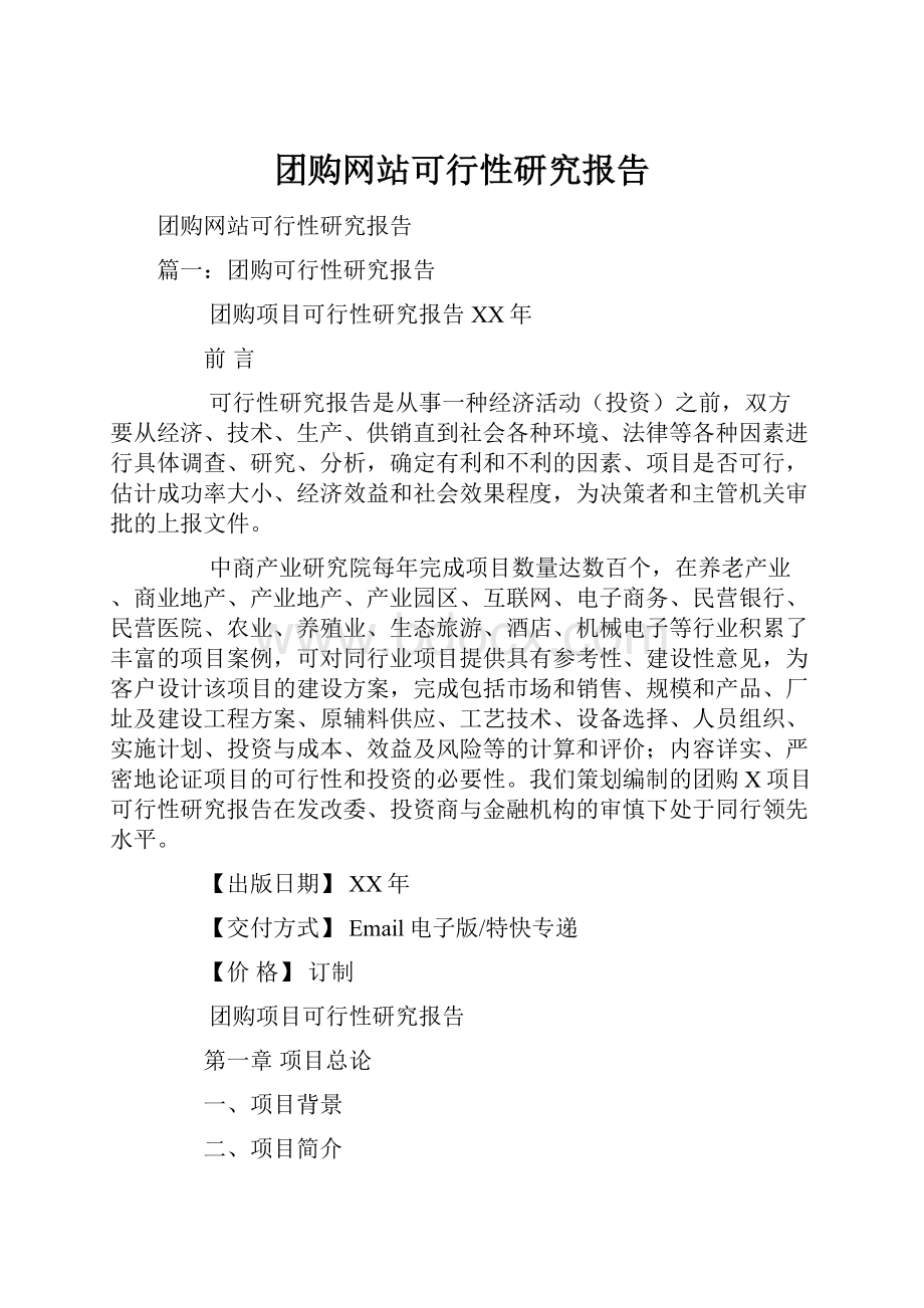 团购网站可行性研究报告.docx