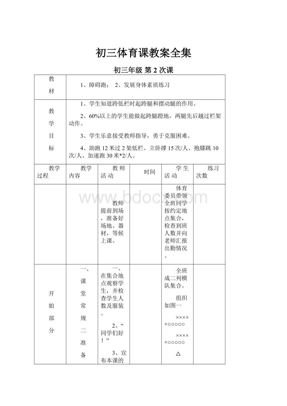 初三体育课教案全集.docx_第1页