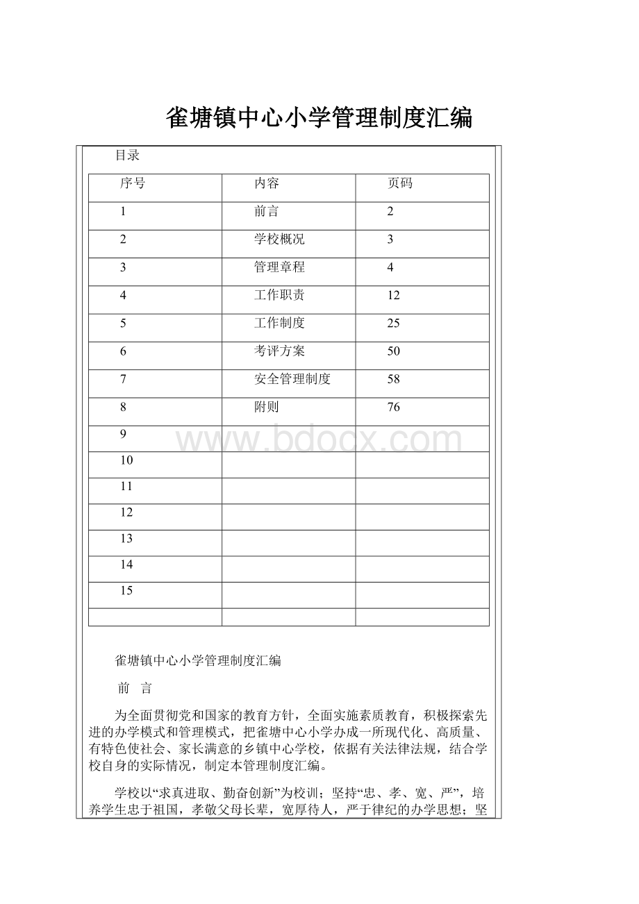 雀塘镇中心小学管理制度汇编.docx