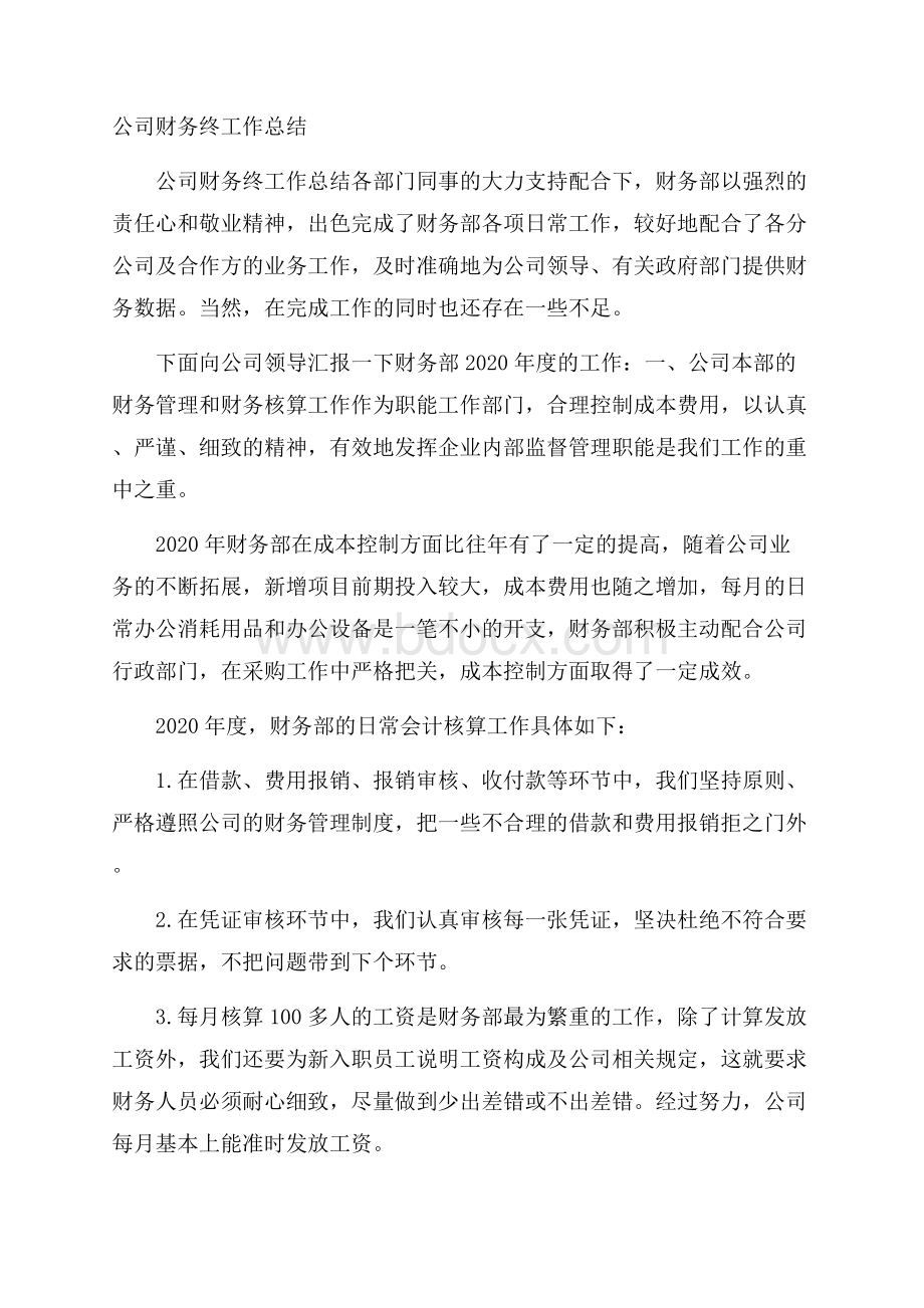 公司财务终工作总结.docx_第1页