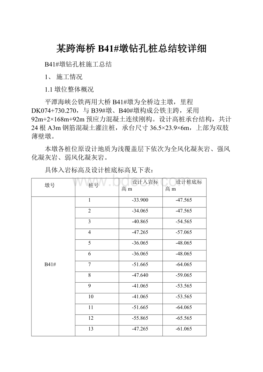 某跨海桥B41#墩钻孔桩总结较详细.docx_第1页