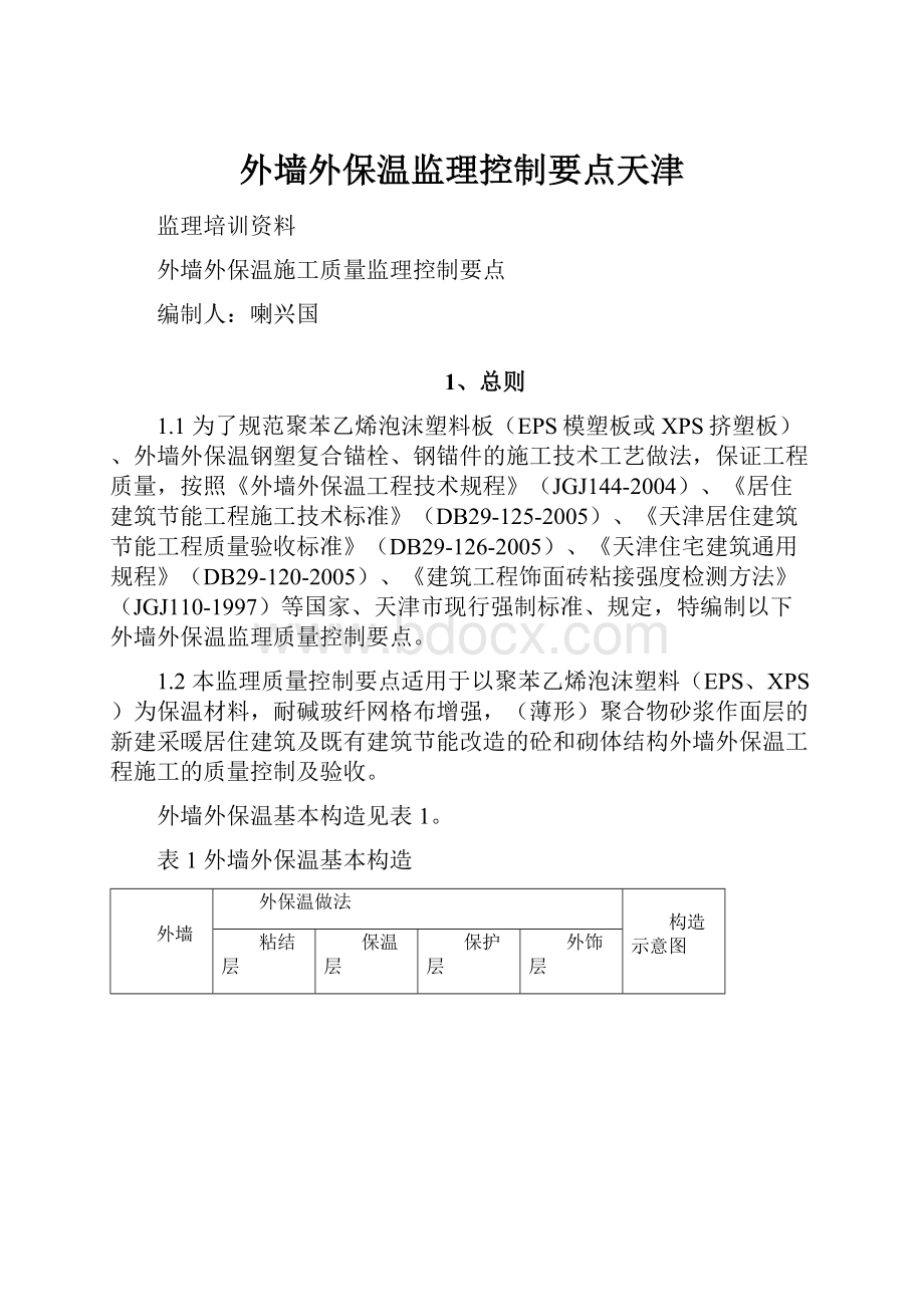 外墙外保温监理控制要点天津.docx_第1页