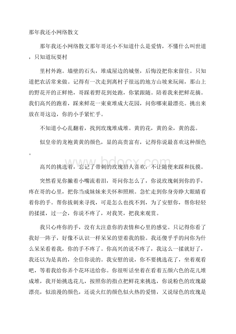 那年我还小网络散文.docx