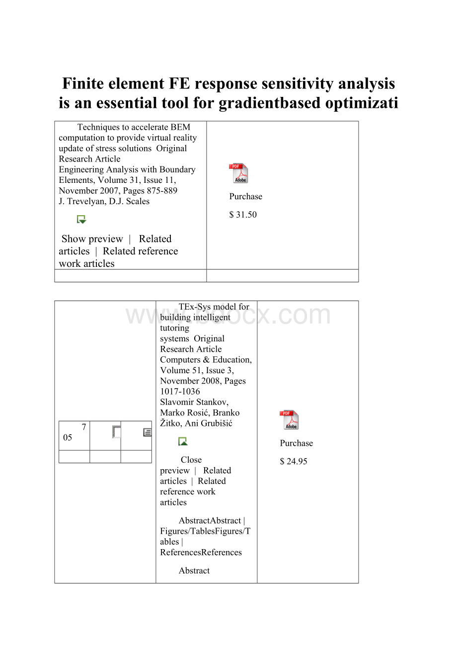 Finite element FE response sensitivity analysis is an essential tool for gradientbased optimizati.docx