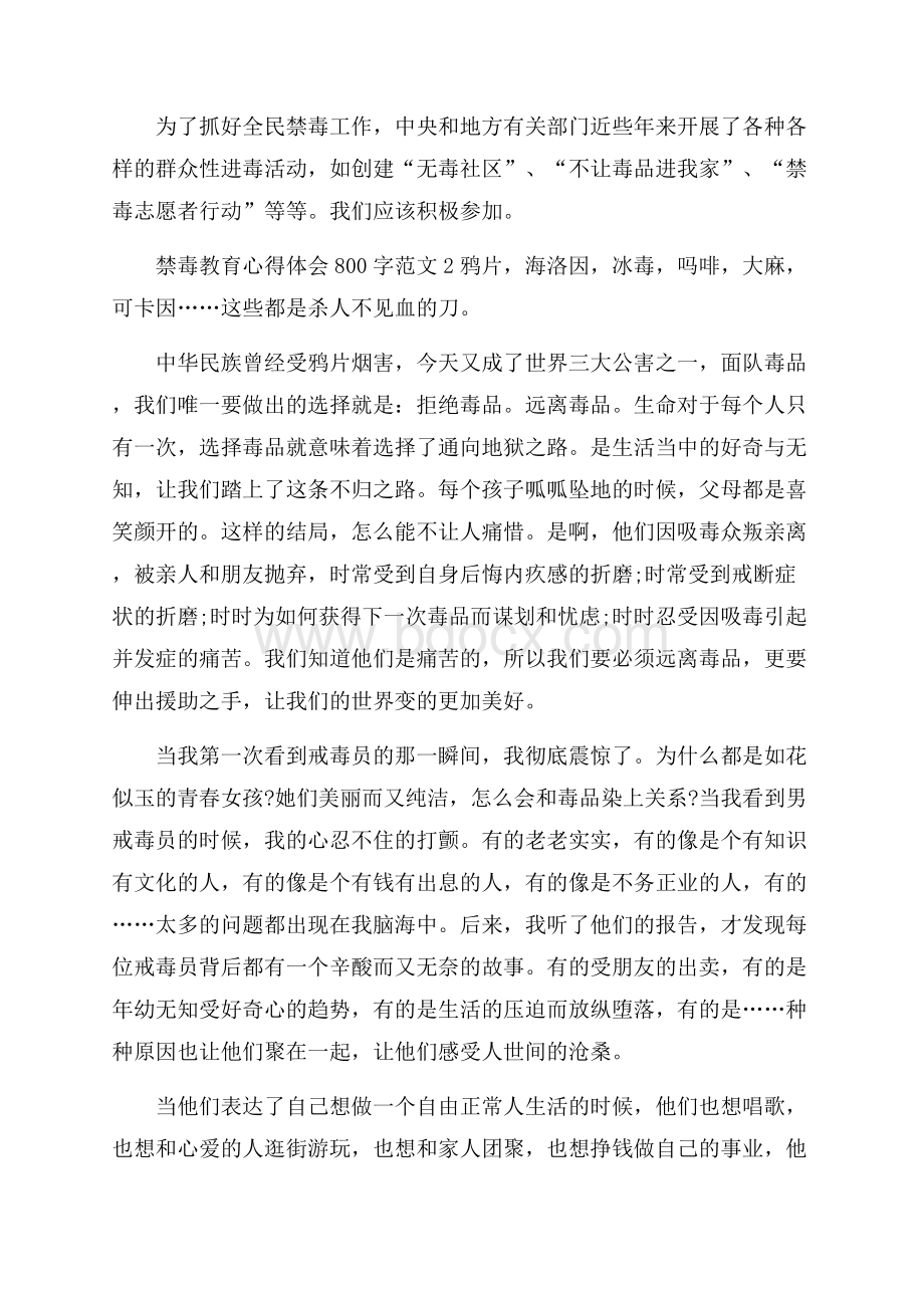 禁毒教育心得体会800字.docx_第3页