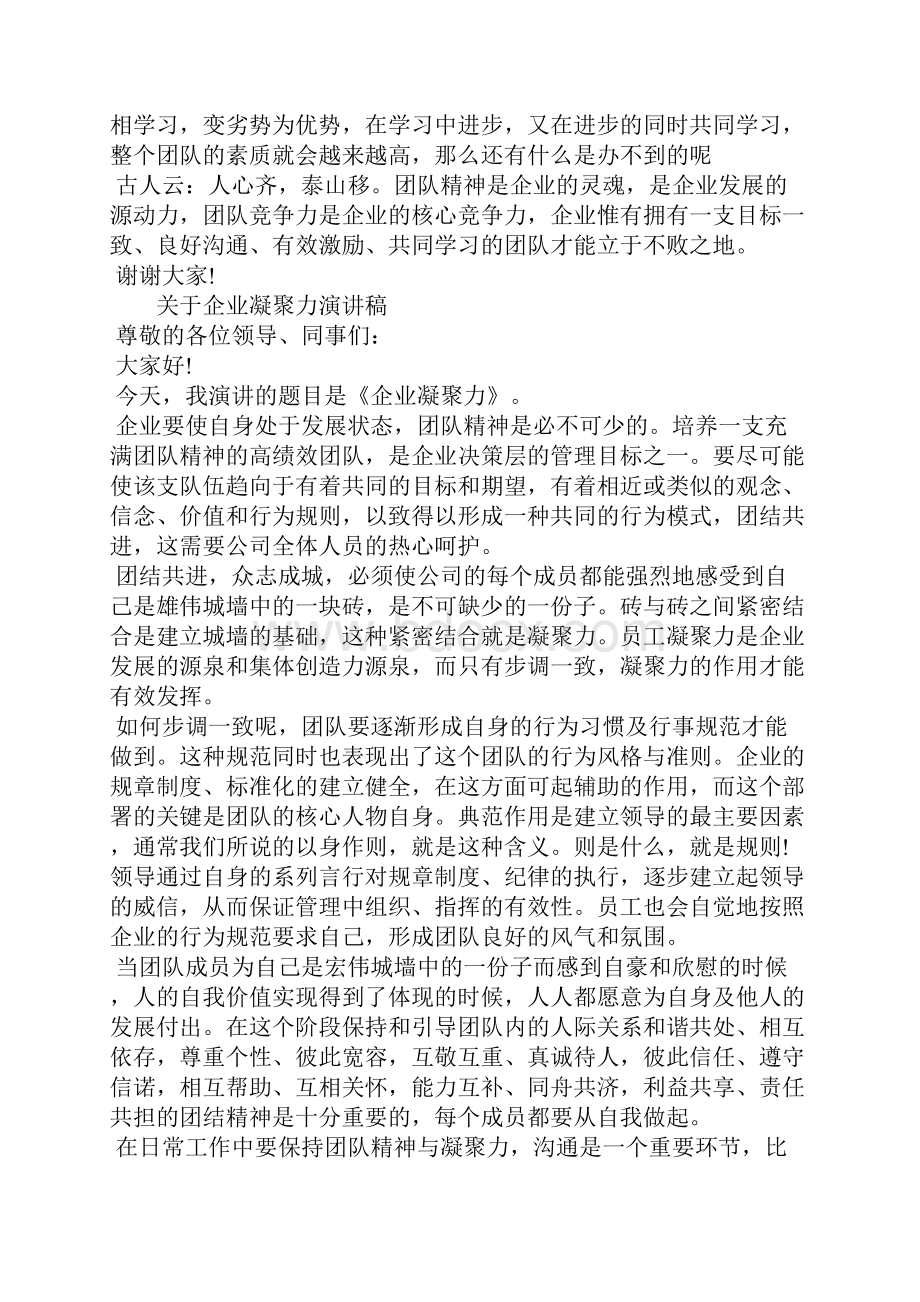 关于团队凝聚力的励志演讲稿.docx_第2页