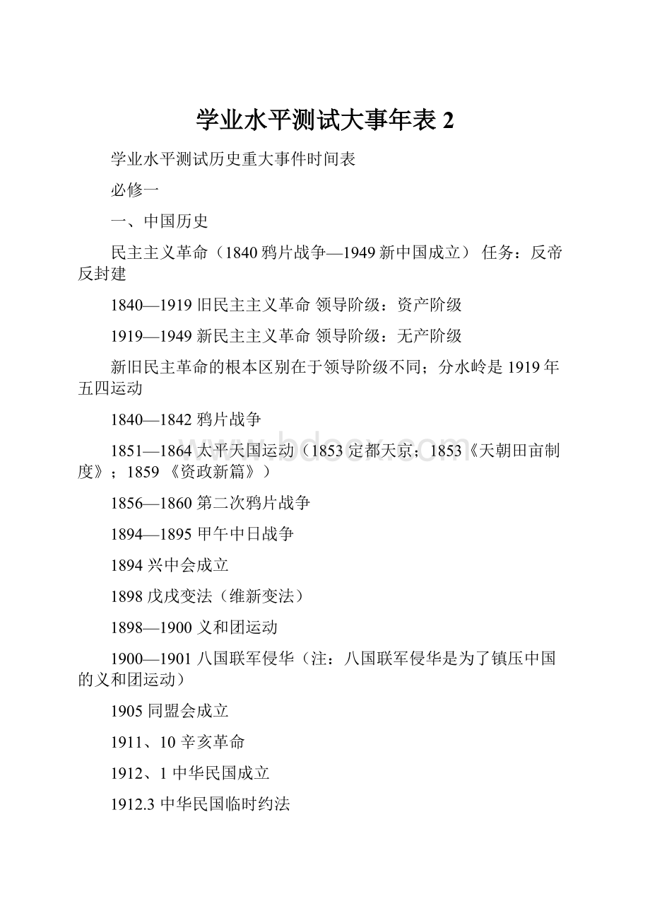 学业水平测试大事年表 2.docx