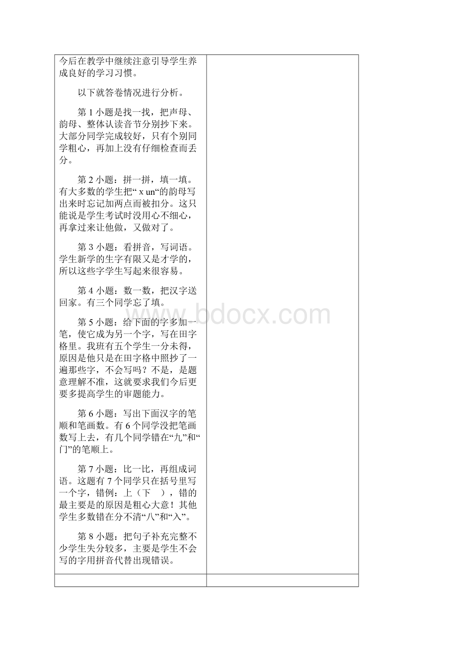 一年级语文期中考试质量分析.docx_第2页