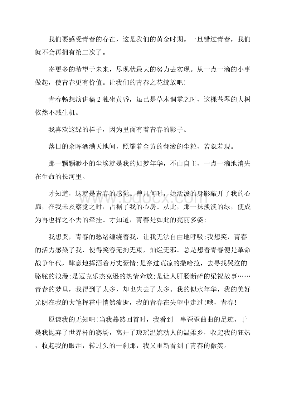 青春畅想演讲稿.docx_第2页