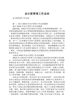 会计股管理工作总结.docx