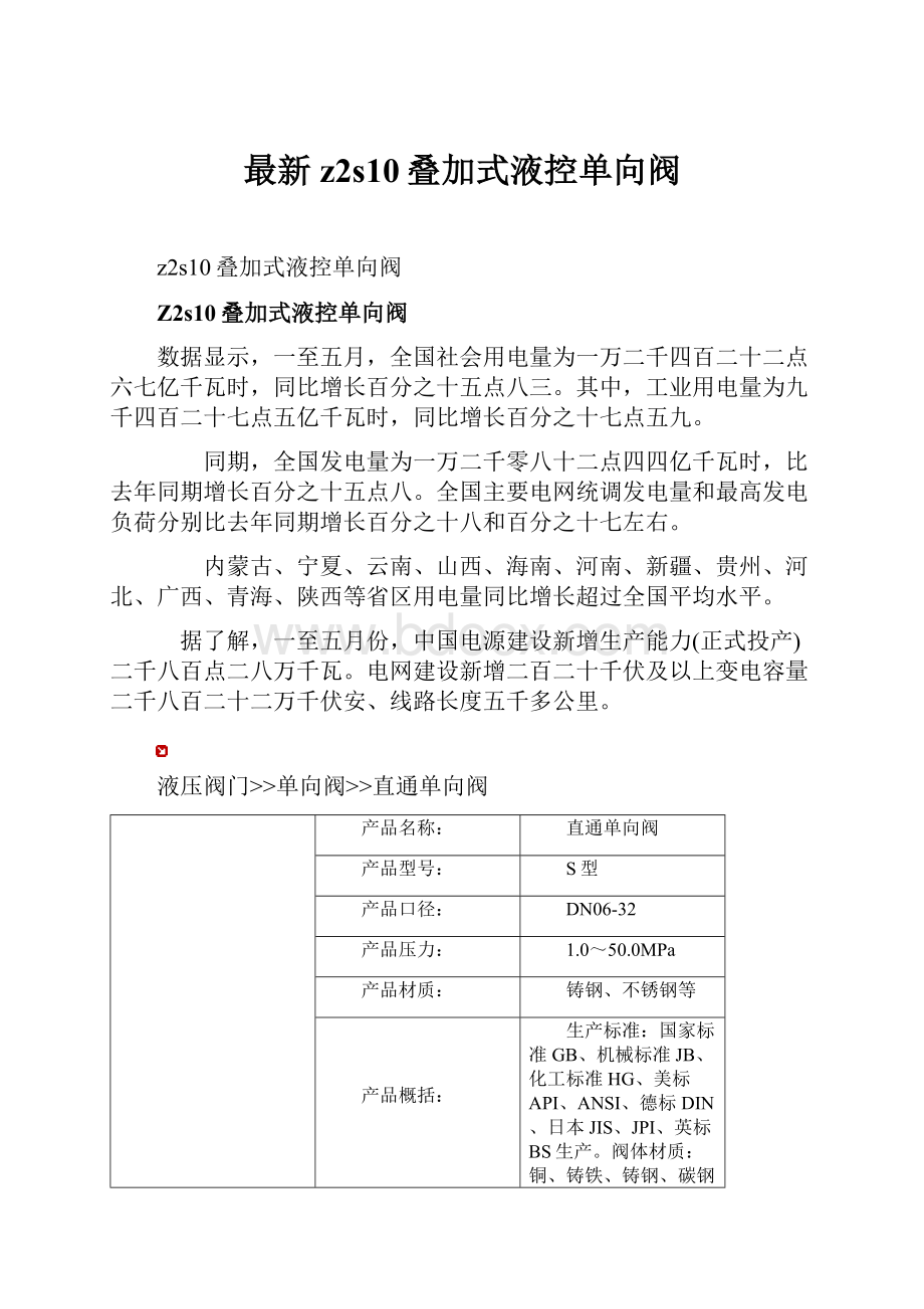 最新z2s10叠加式液控单向阀.docx