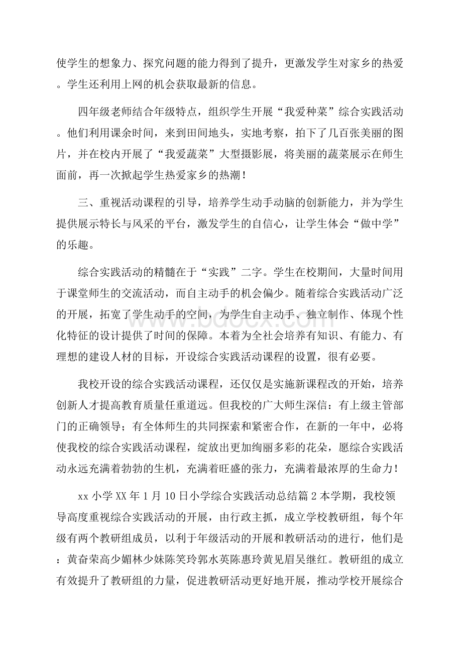 有关小学综合实践活动总结四篇.docx_第3页