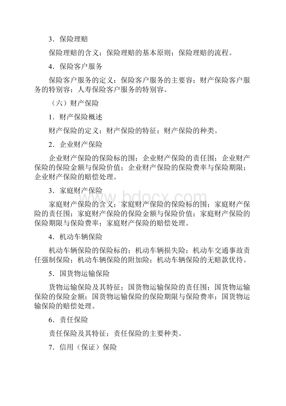 保险代理从业人员基本资格考试大纲.docx_第3页