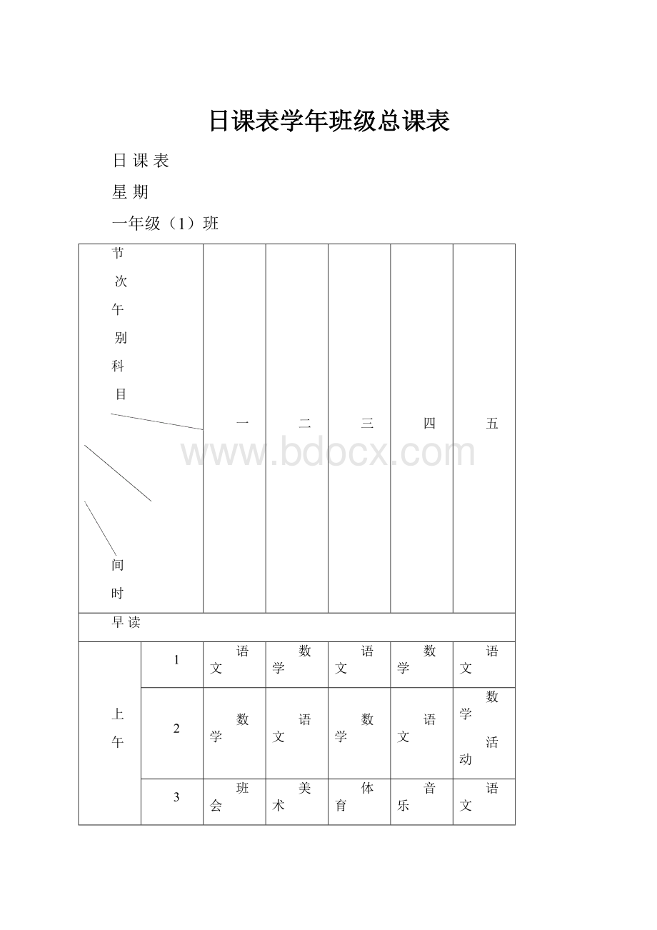 日课表学年班级总课表.docx_第1页