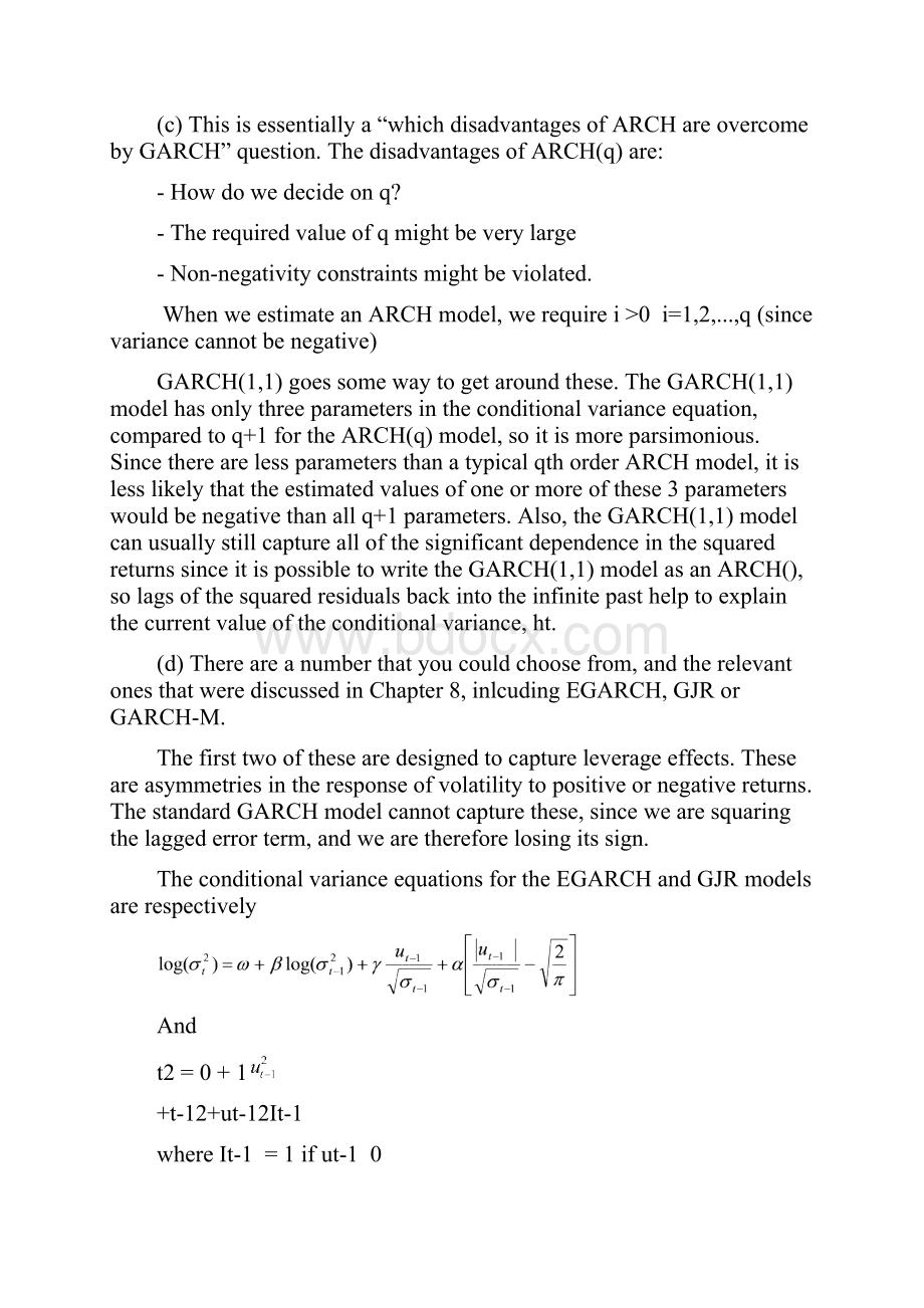 introductory econometrics for finance Chapter8solutions.docx_第2页