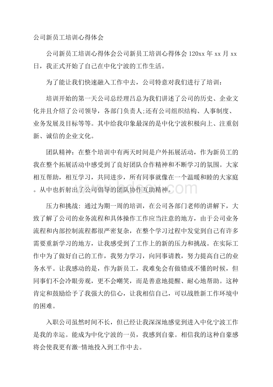 公司新员工培训心得体会.docx