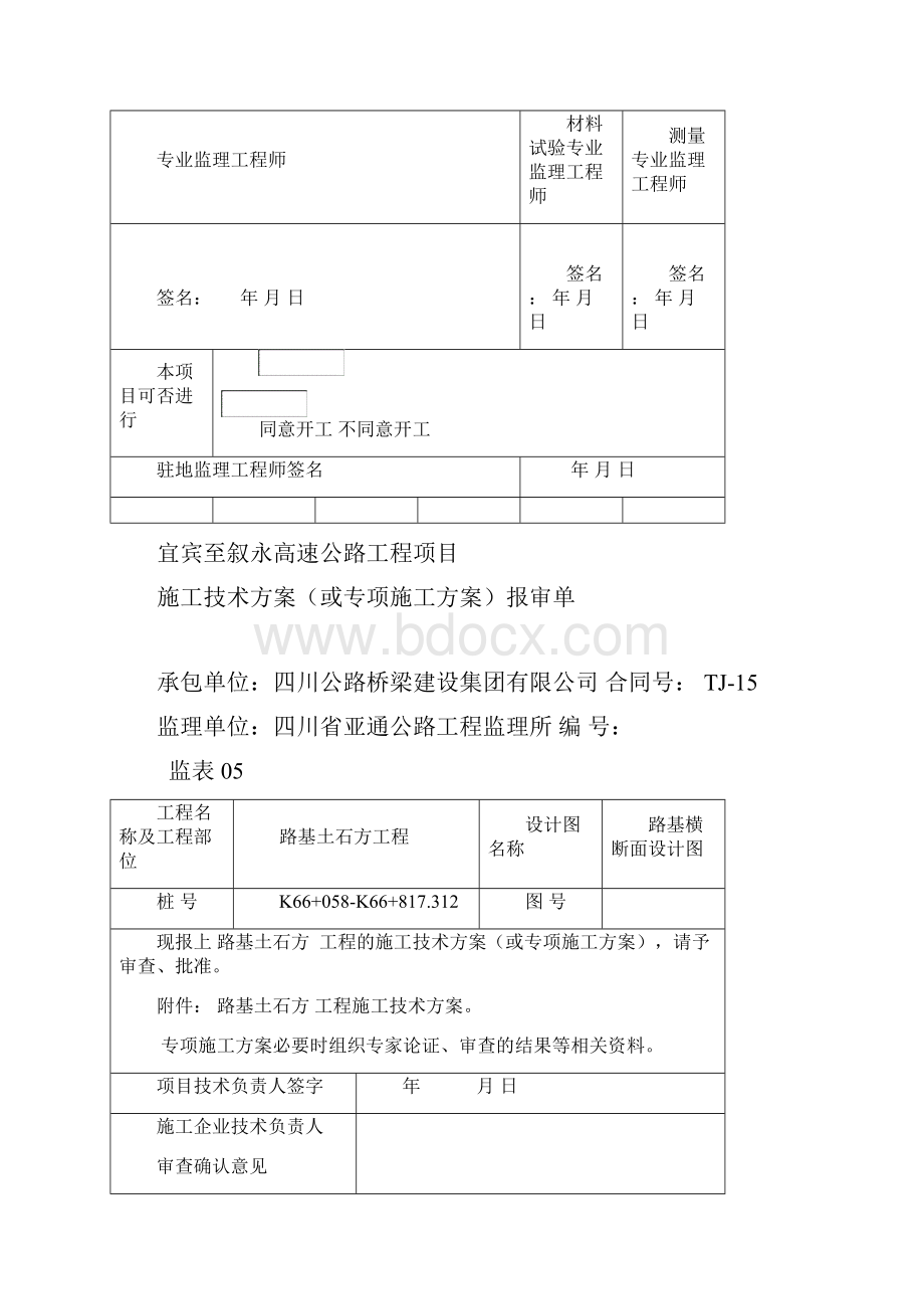 公路工程分项开工报告模板.docx_第2页