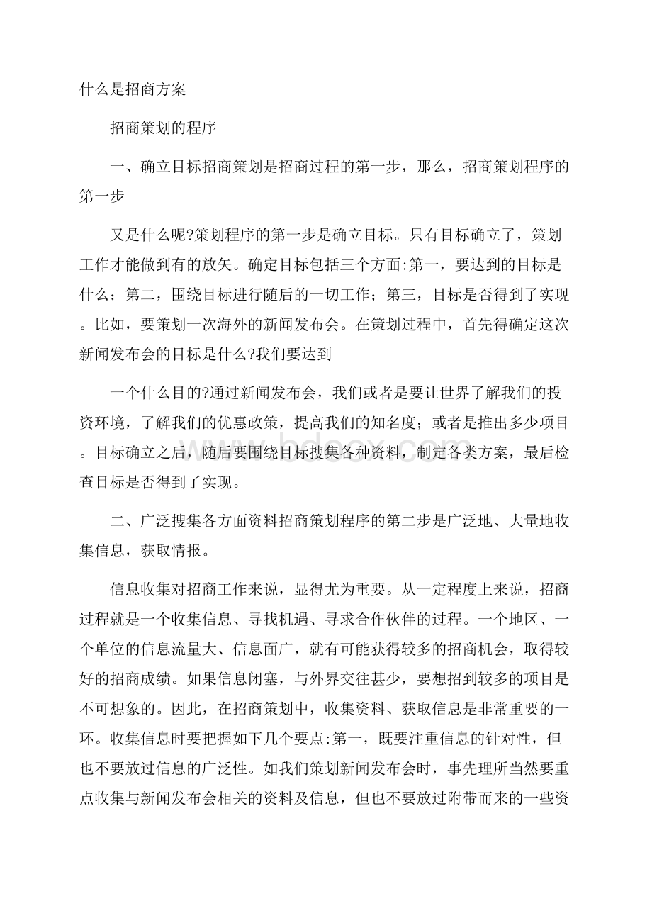 什么是招商方案.docx_第1页