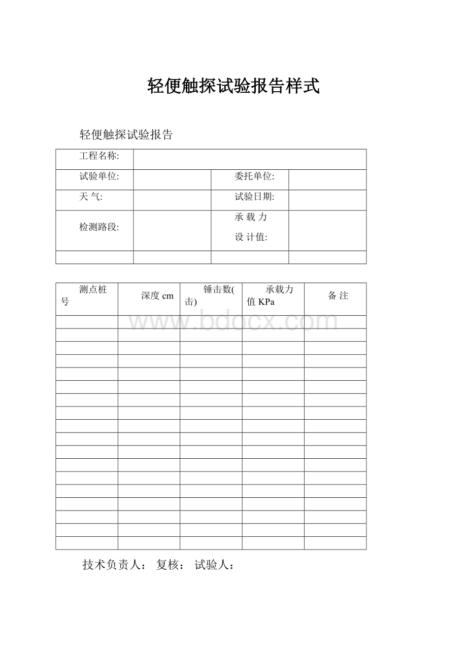 轻便触探试验报告样式.docx_第1页