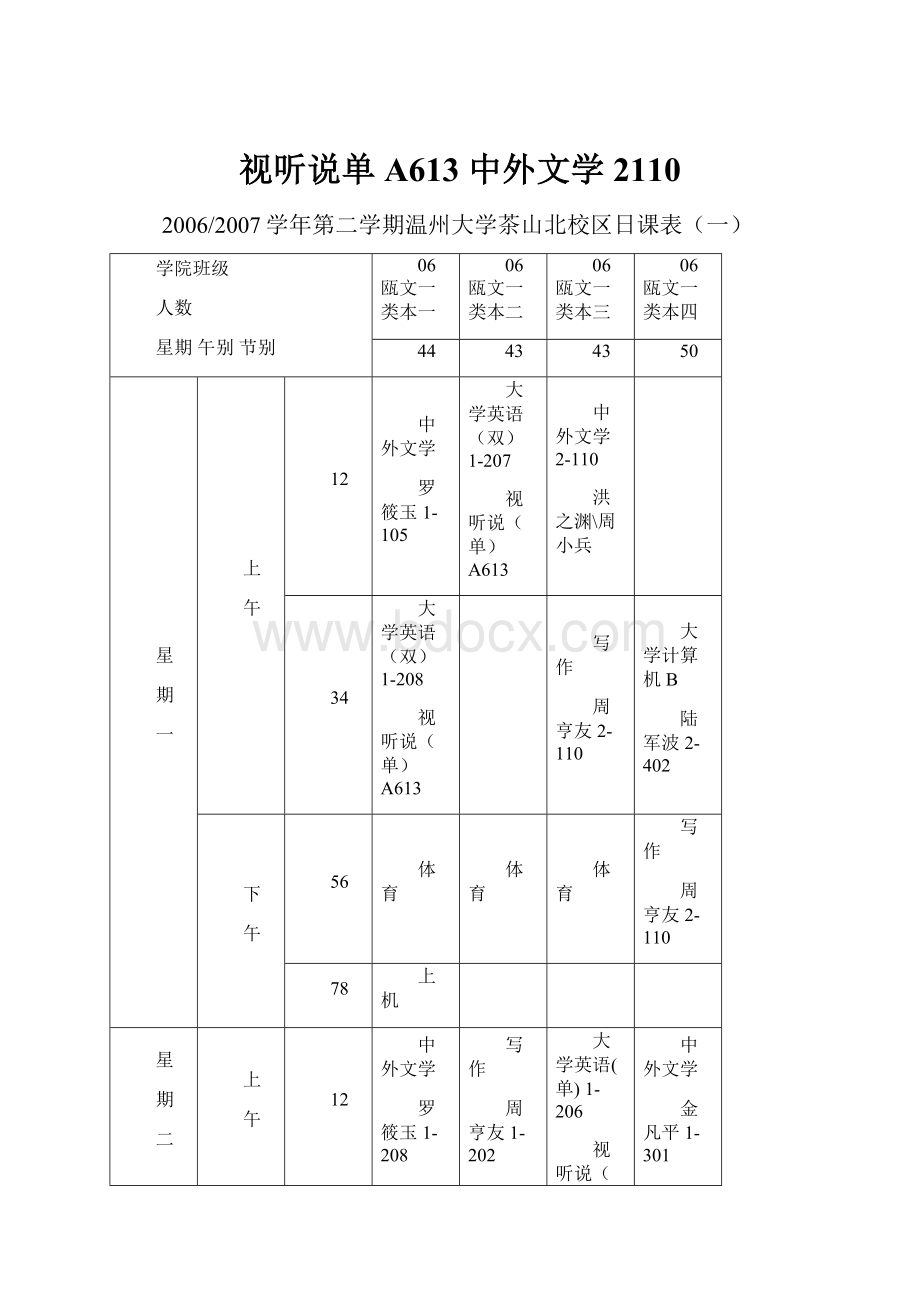 视听说单 A613 中外文学2110.docx_第1页