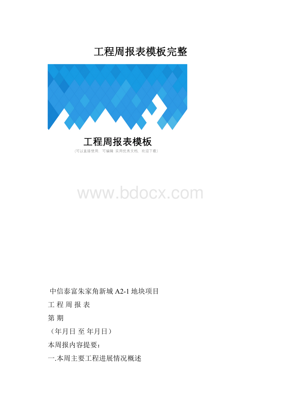 工程周报表模板完整.docx_第1页