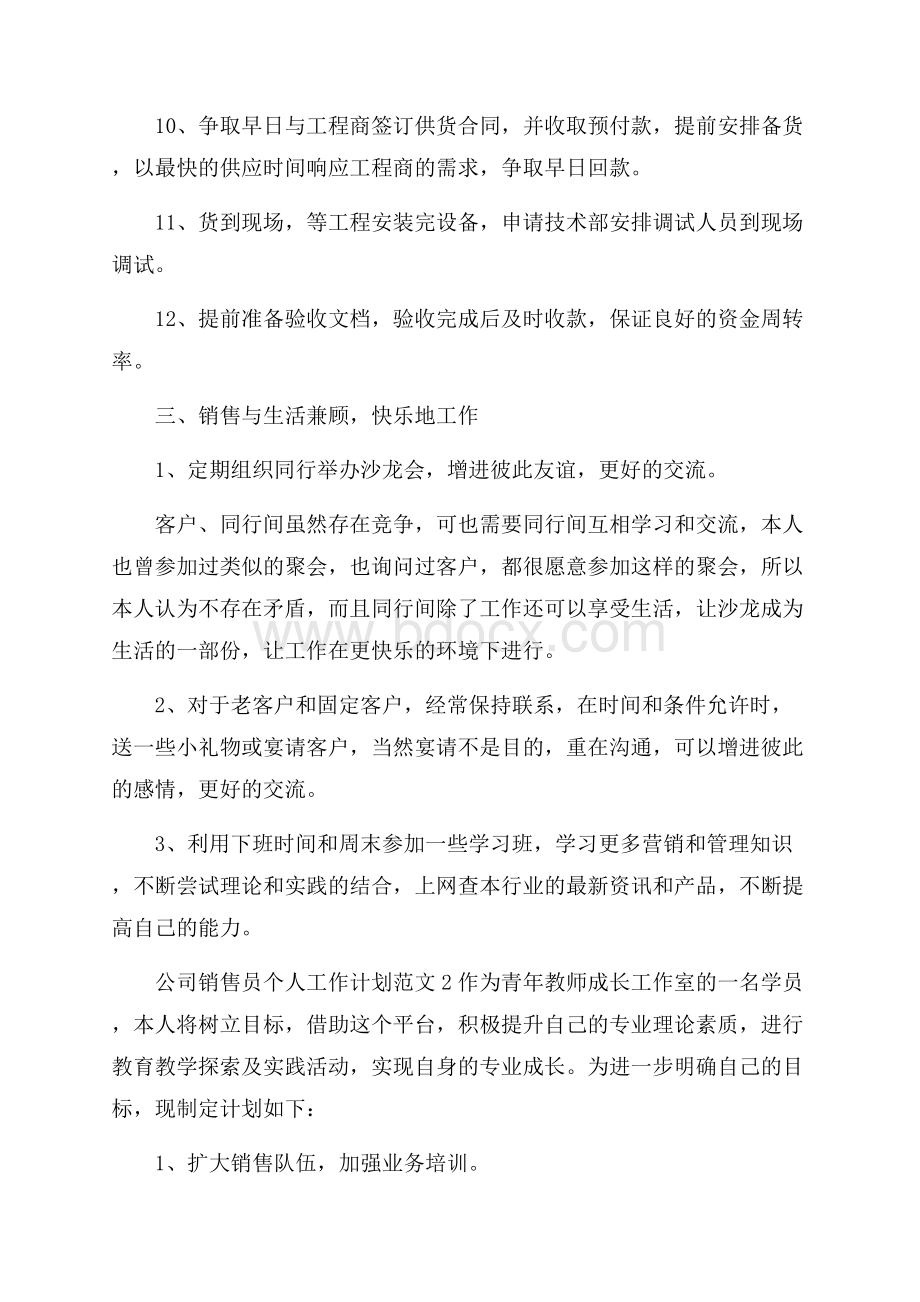 公司销售员个人工作计划范文.docx_第3页