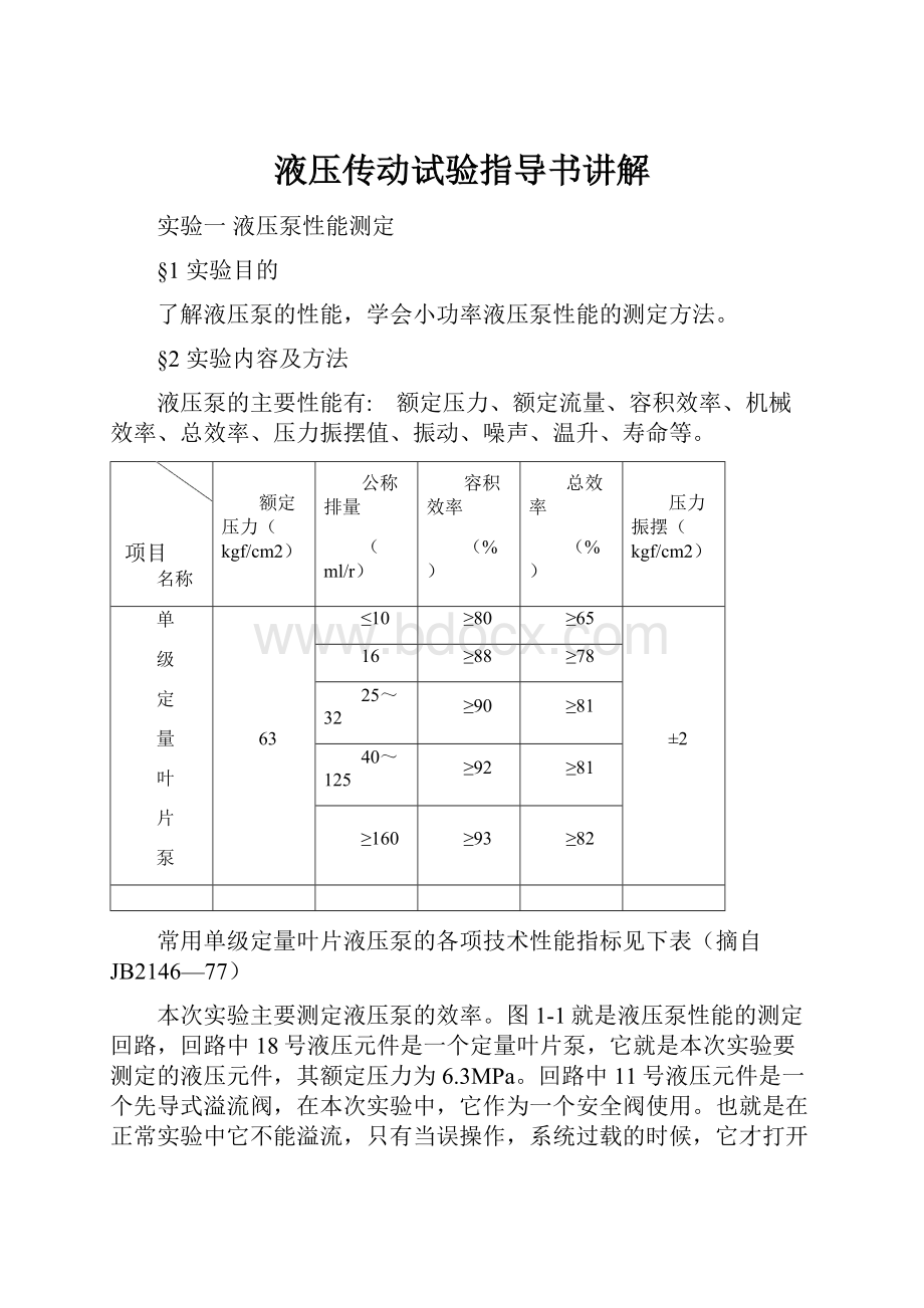 液压传动试验指导书讲解.docx