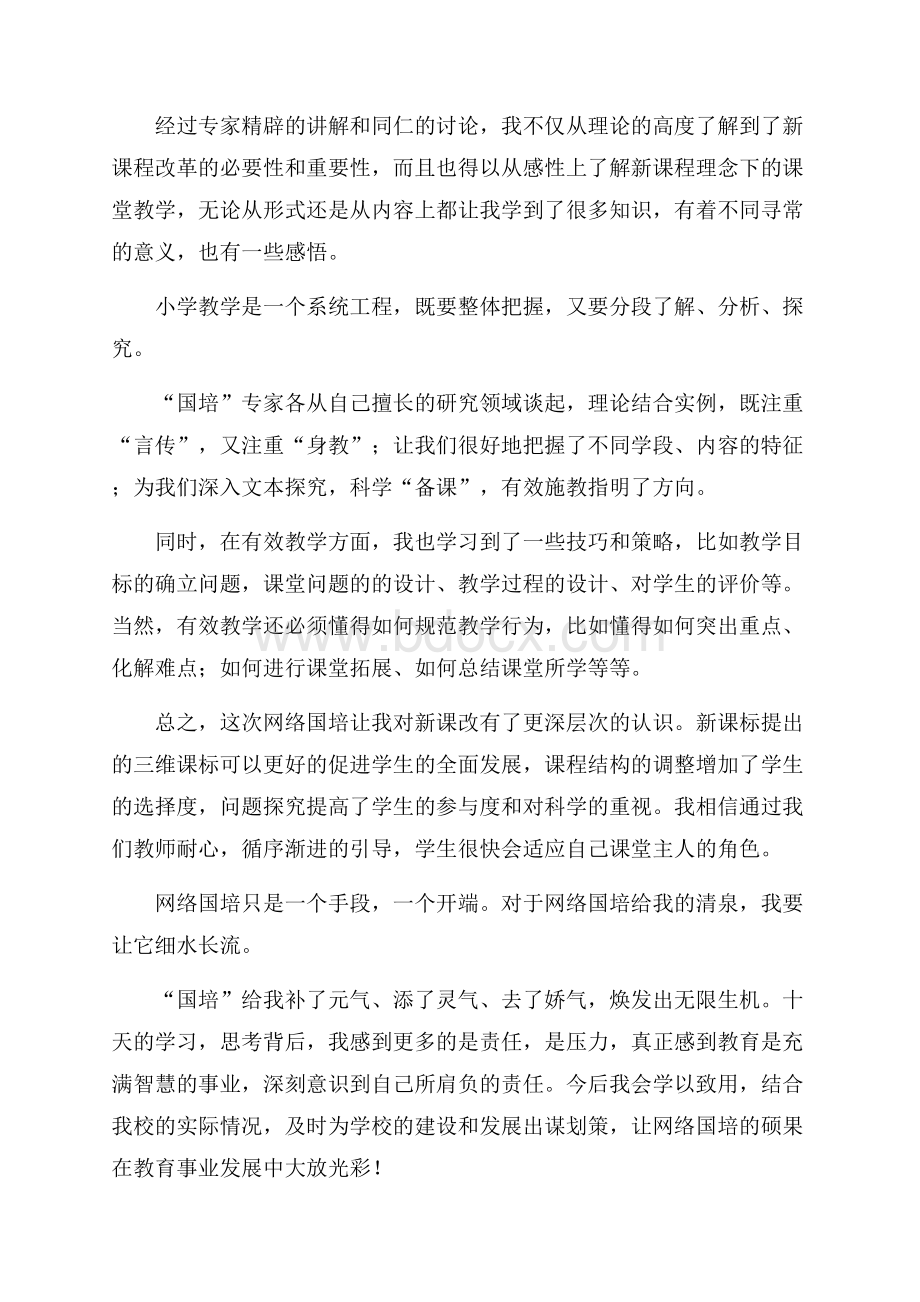 小学教师网络国培个人心得体会.docx_第2页